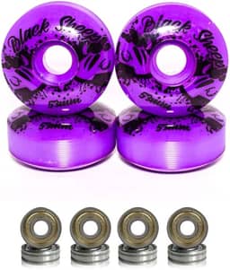 Rodas de Skate 53mm Roxo Dureza 95A com Rolamentos ABEC-5