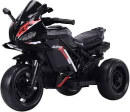 Moto Elétrica Infantil Mini 3 Rodas Frente/Ré Maxi Toys (Preto)