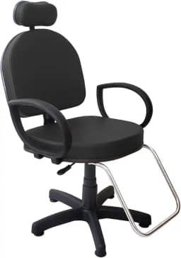 Cadeira Poltrona Salão Cabeleireiro Preta Roma Com Pistão A Gás