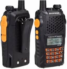 Rádio Comunicador UV-6R 7W VHF/UHF - Dupla Banda, Bateria de Lítio, Rádio FM, Lanterna LED - Para Construção, Fazendas e Atividades ao Ar Livre