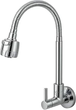 Torneira Gourmet Cozinha Parede Pia Flexível 2 Jatos Abs