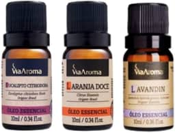 Kit 3 Óleos Essenciais. Reduz o Stress, e Promove Sensação de Paz, Conforto e Bem-estar - Via Aroma.