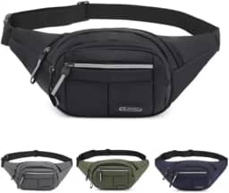 Pochete Motociclista Multiuso Impermeável Grande Capacidade, Múltiplos Bolsos, Alça Ajustável, Bolsa Motoqueiro Masculina e Feminina, Uso na Transversal no Ombro ou na Cintura (PRETO)