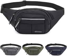 Pochete Motociclista Multiuso Impermeável Grande Capacidade, Múltiplos Bolsos, Alça Ajustável, Bolsa Motoqueiro Masculina e Feminina, Uso na Transversal no Ombro ou na Cintura (PRETO)