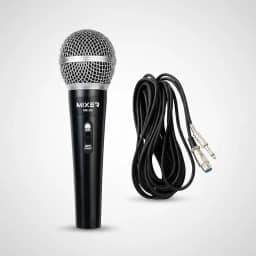 Microfone Com Fio Para Karaokê, Palestra, Igreja, Evento, Pastor, Palestra, Cabo de 3 Metros, Mixer, Preto