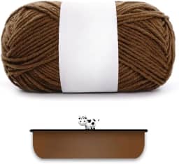 Fio de algodão penteado para tricotar à mão - ultramacio e suave, ideal para roupas, suéteres, cachecóis, material de artesanato (marrom)