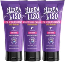 03 HidraLiso - Liso de Salao em Casa, Alisante Para Cabelo Organico, Progressiva de Chuveiro Sem Formol