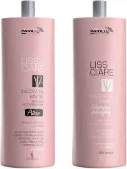 Kit Profissional Progressiva Bambu Shampoo Detangling 1L e Máscara Reconstrutora com Ácido Hialurônico, Sem Formol