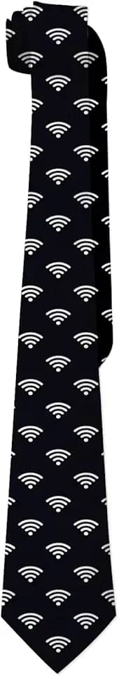 SKT T1 Gravatas masculinas para computador, conexão Wifi para engenheiros de computadores, programadores, programadores, web designer, Sinal de conexão Wifi, tamanho �nico