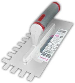 Desempenadeira Aço Inox e Polímero Dentada Cortag 28CM Cabo em Dupla Injeção Para Pisos e Azulejos Profissional - 62013