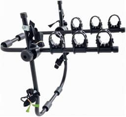 TRUE SPORT Suporte Transbike Universal para Carro, Rack de Bicicleta para Sedan, Hatch e SUV, Transporte para 3 Bicicletas, com 6 Fitas de Fixação e 4 Bases de Borracha