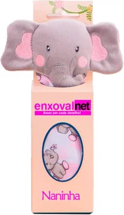 Naninha Menina Menino Com Bichinho De Pelúcia Porta Chupeta Raposas (Elefante Rosa)