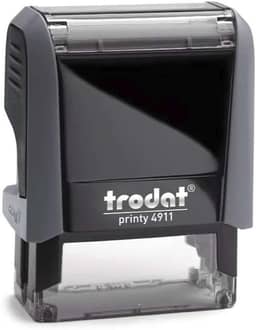 Carimbo Trodat Printy 4911 38x14mm Preto e Cinza