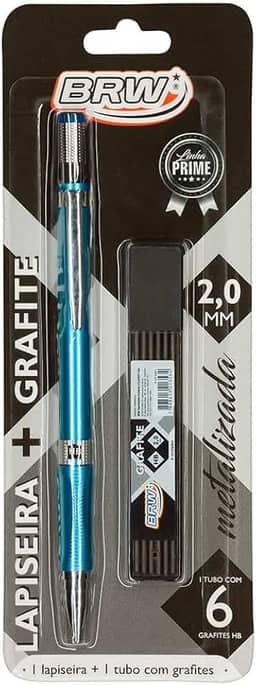Lapiseira Metalizada Azul + Grafite 2.0mm, BRW