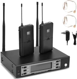 Microfone Estúdio Profissional, Sem Fio, Headset, 2 Canais, Cardióide, Compatível com Computador Pessoal e Console de Jogos