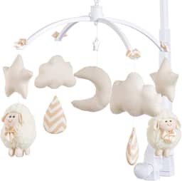 Sleep Baby Móbile Berço Musical e Giratório Ovelha Bege para Bebês e Crianças Pequenas