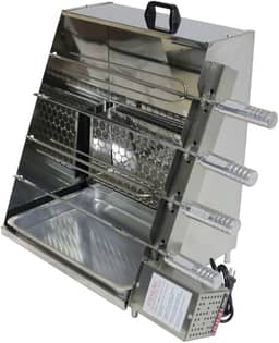 Churrasqueira Giratória Vertical Ecológica Sem Fumaça Inox 4 Espetos