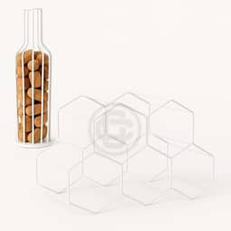 Conjunto de Adega Aramada de Mesa e Porta Rolhas Decorativo Para Vinho, Estilo Moderno (KIT BRANCO)