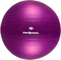 Bola de Pilates 65cm Roxo para Yoga Fitness e Ginástica Suporta até 300kg Ideal para Abdominal e Fisioterapia com Bomba Fortalecimento, Tonificação e Flexibilidade Antiestouro