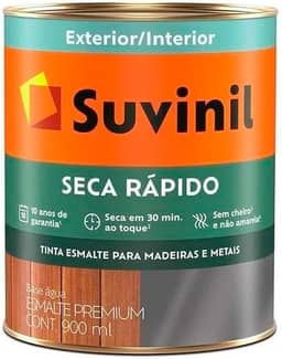 Tinta Suvinil para madeiras e metais esmalte acetinado seca rapido 0,9L - Branco - 53703933
