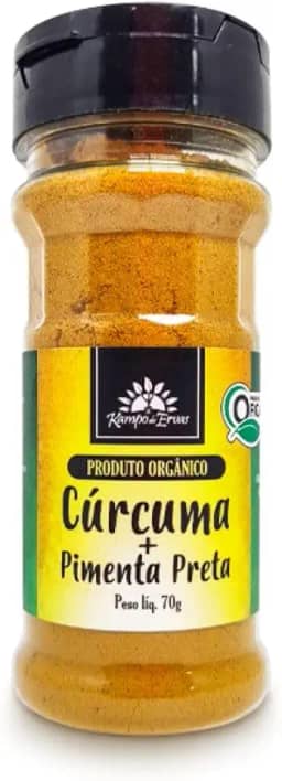 Cúrcuma com Pimenta Preta Orgânica Frasco 70g Kampo de Ervas