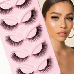 5 pares de cílios postiços, cílios de gato reutilizáveis, maquiagem de cílios com cauda de asa, adequado para iniciantes