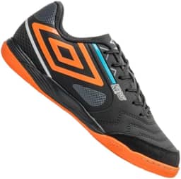 Chuteira Umbro Futsal Pro 5 Bump Club Branco Roxo e Azul