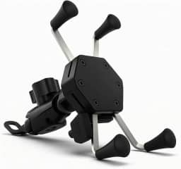 Suporte de Celular para Moto Carregador 2.4a USB Garra Fixação no Retrovisor ou Parafuso do Guidão