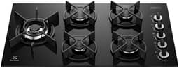 Electrolux Cooktop 5 Bocas a Gás Electrolux Mesa Vidro Expert ChamaPrecisa e Grade Ferro Fundido (KE5GW) Bivolt