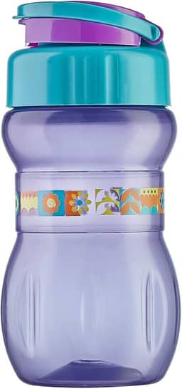 Garrafa Squeeze Infinity Decorada TIBA 350 ml Lilás com Azul
