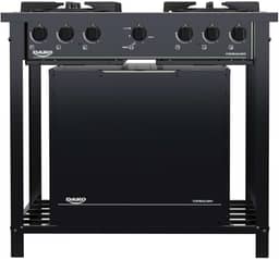 Fogão Industrial 4 Bocas Preto com Forno e Tripla Chama Dako Couraçado