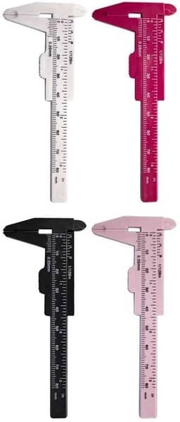 Kit com 4 Paquímetros para Design de Sobrancelhas, Profissional, Medidas