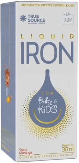 Liquid Iron Plus Baby Kids (Ferro) 30 ml sabor morango True Source