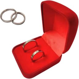 Par de Alianças de Compromisso Namoro em Aço Inox, Prata, 3mm, Lisa Reta