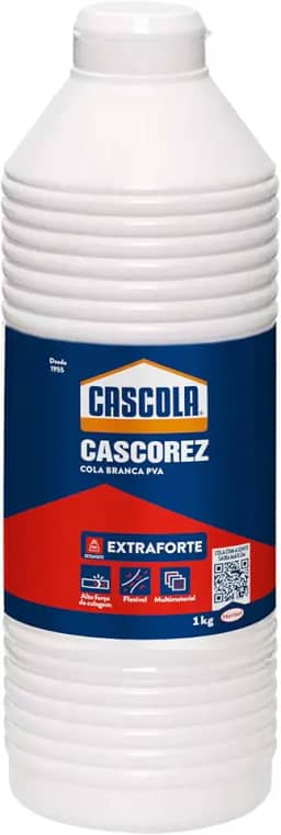 Cascola Cascorez Extra, Cola branca extra forte de fácil aplicação, Cola de PVA com secagem transparente, Cascorez para colagens de alto desempenho, 1x1kg