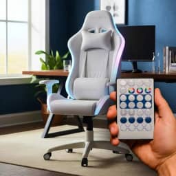 Cadeira Gamer Pluggei Select Zone Frost – RGB, Reclinável, Braços 2D, Encosto até 180°, Controle Remoto e App, 150kg