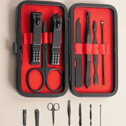 Conjunto de manicure, acessórios para cuidados pessoais, kit de cortadores de unhas de aço inoxidável, kit de manicure e pedicure com presente de viagem para marido, namorado, homens, pais