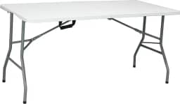 Mesa retangular dobrável 152 x 70cm vira maleta para Festa Camping Churrasco Jardim Pesca