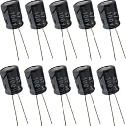 Capacitor Eletrolítico 47uF 100V - Kit 10 Peças