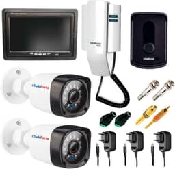 Kit Porteiro Intelbras IPR8010 com 02 Câmeras Infravermelho e Tela Monitor 7" LCD Colorido