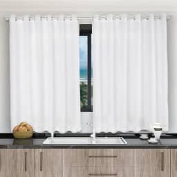 Cortina Para Janela De Cozinha 2,00x1,20 Tecido Liso Branco