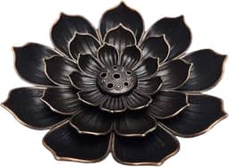 Incensario Vareta, Flor de Lotus de Metal, Queimador de Incenso, Porta Incenso (Cobre)