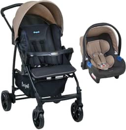 Burigotto Carrinho de Bebê com Bebê Conforto Ecco, Até 15 kg, Bege