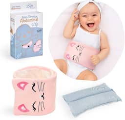 Bolsa Termica Faixa De Sementes Ervas Para Bebe Colica Gases Dor de Barriga (Rosa)