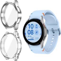 2Peças Capas Protetor de Tela Compatível com Samsung Galaxy Watch FE e Galaxy Watch 4 40mm,Capa Protetora Bumper Case de TPU para Galaxy Watch 4 40MM,Watch FE