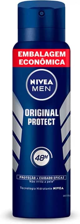 NIVEA MEN Desodorante Antitranspirante Aerossol Original Protect 200ml - Proteção eficaz de 48 horas contra suor e mau odor, desenvolvido especialmente para prevenir irritações na pele