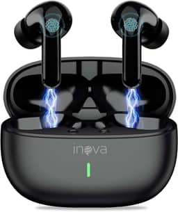 Fone Ouvido Bluetooth, INAVA, IPX5 à Prova D'água e Poeira,com Microfone, Operação por Toque, Bateria Ultralonga de 50 Horas,Fone de Ouvido Esportivo para iOS/Android. (Preto)