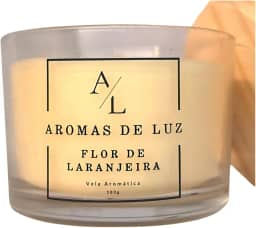 Vela Aromática Vegana de Coco, 100g, Copo de Vidro, Diversos Aromas (Flor de Laranjeira)