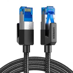 Cabo de Rede RJ45 Cat8 F/FTP Macho 1.5M Preto Alta Velocidade Internet Estável Performance Superior Para Jogos Online Streaming UHD Conexão Segura Flexível