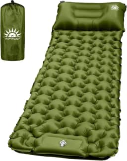 Colchonete Camping Colchão Inflável Solteiro, Praticidade e Conforto,Acampamento Acessorios,198x67x6cm (Verde)